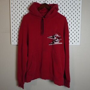 Jordan Red Hoodie Sweatshirt Graphic Print Basketball Streetwear XX-Large READ